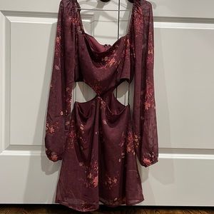 Brown colour dress, cut out at waist, super flattering